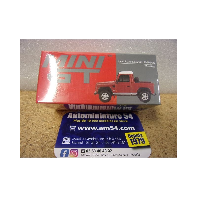 Land Rover Defender 90 Pick Up Massai Red MGT00323 True Scale Models Mini GT