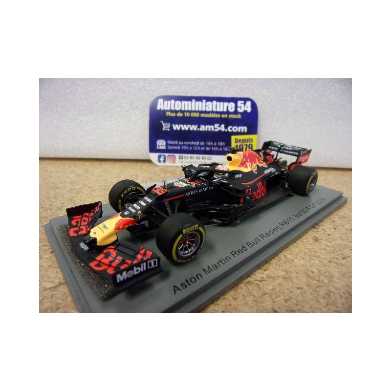 2019 Aston Martin Honda Red Bull RB15 n°33 Max Verstappen 3rd USA GP S6049 Spark Model