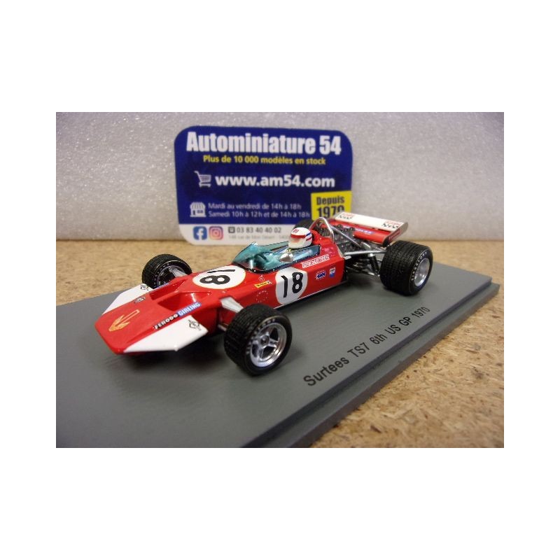 1970 Surtees TS7 n°18 Derek Bell US GP S5401 Spark Model