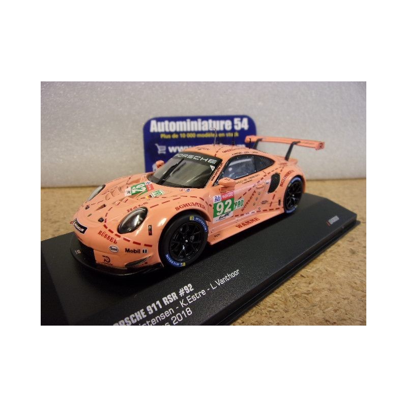 2018 Porsche 911 - 991 GT3 RSR n°92 Pink Pig Christensen - Estre - Vanthoor Le Mans LE43020 Ixo Models