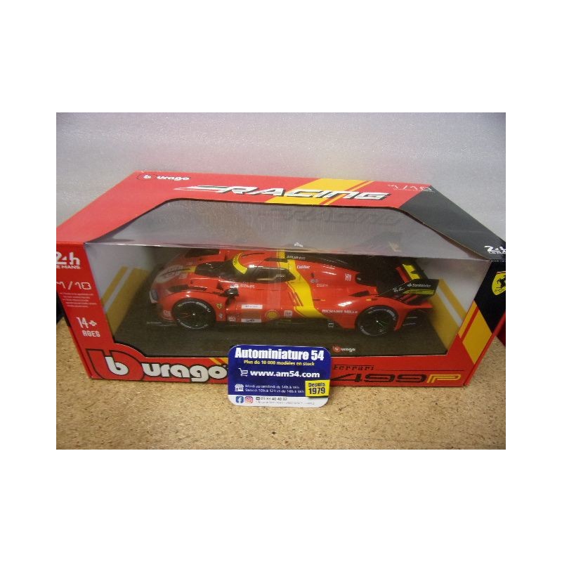 2023 Ferrari 499P AF Corse N°50 Fuoco - Molina - Nielsen Pole Position LE MANS 18-16301-50 Bburago Racing