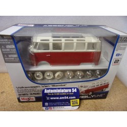 Volkswagen Combi Van Samba Red - White Kit 39956kit Maisto 1.24