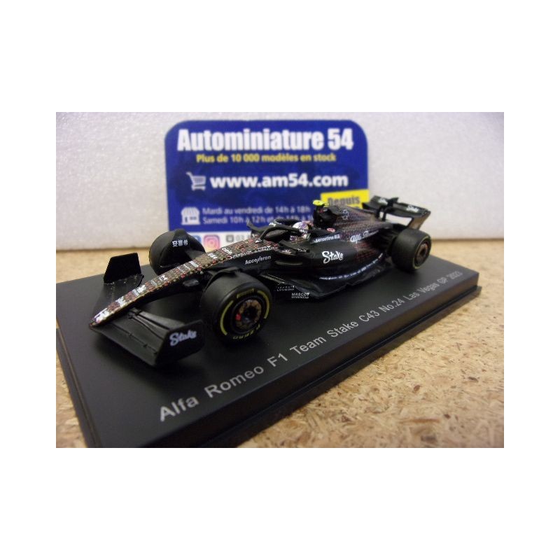2023 Alfa Roméo C42 n°24 Zhou GuanYu Las Vegas Y359 Spark Model Sparky 1.64