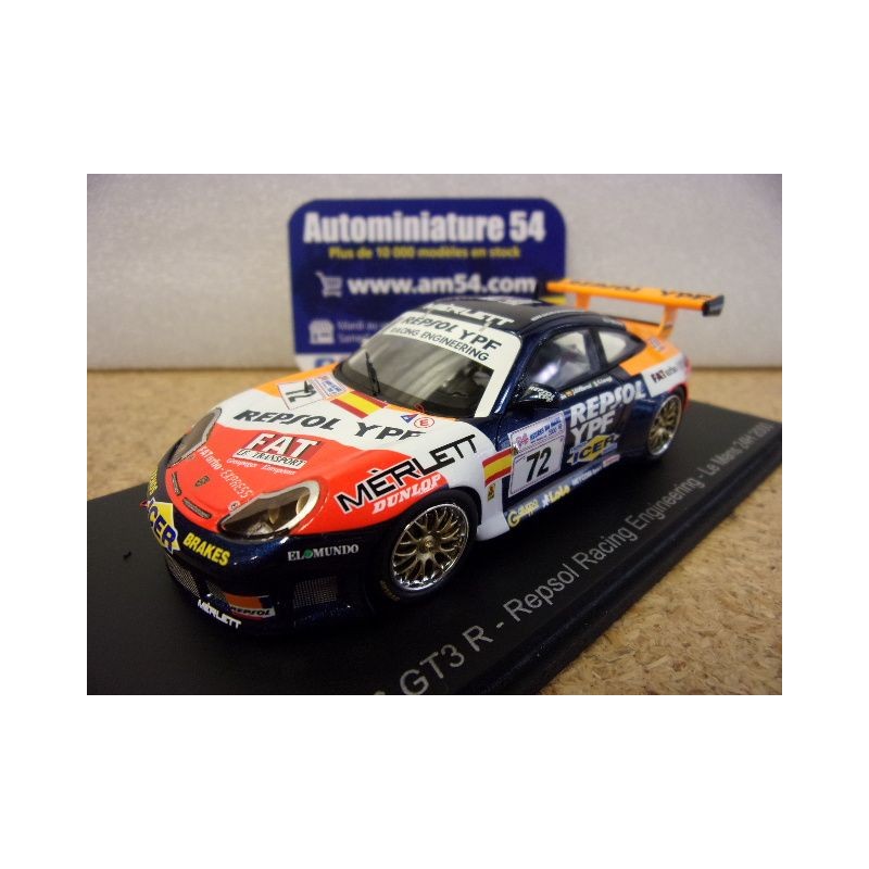 2000 Porsche 911 996 GT3R n°72 Saldana - Lavaggi - Diez de Villaroel Le Mans S9938 Spark Model