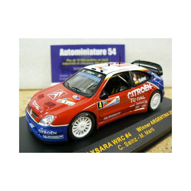 2004 Citroen Xsara WRC n°4 Sainz - Marti 3rd 1st Winner Argentina RAM154 Ixo Model