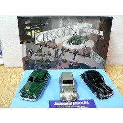 Coffret Salon Paris 1949 Simca Aronde - Peugeot 203 - Citroen 2CV C80910 CIJ Norev