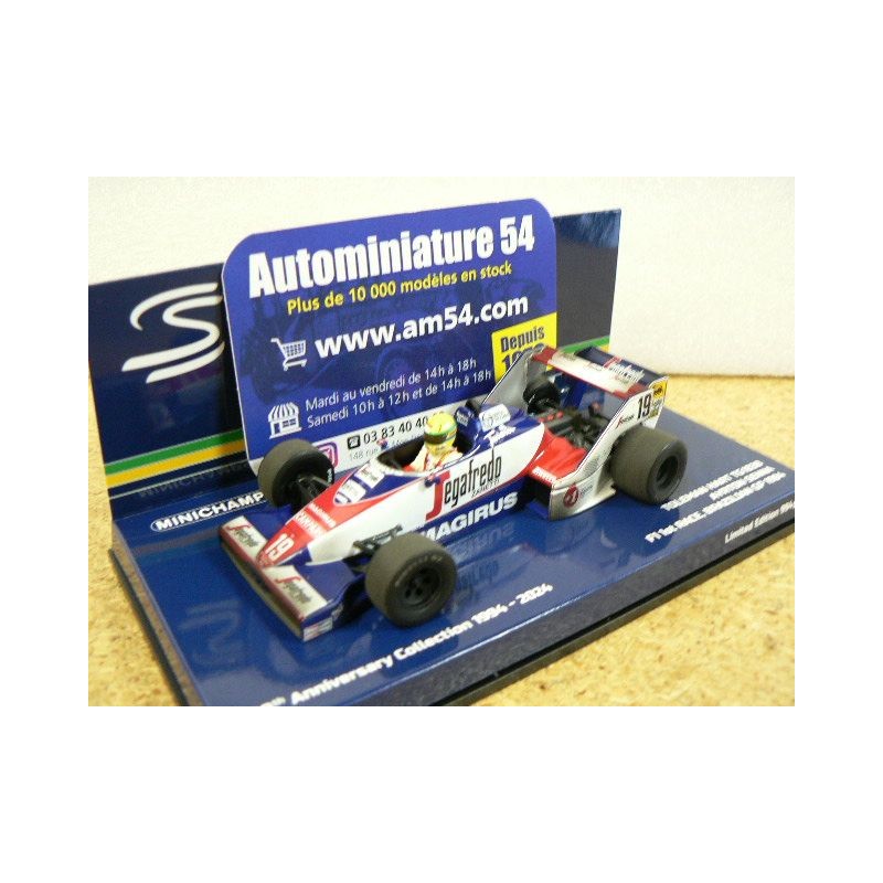 1984 Toleman Hart TG 183B n°19 Ayrton Senna Dirty Version First F1 Race Brazil 540843339 Minichamps