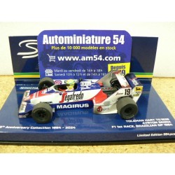 1984 Toleman Hart TG 183B n°19 Ayrton Senna Dirty Version First F1 Race Brazil 540843339 Minichamps