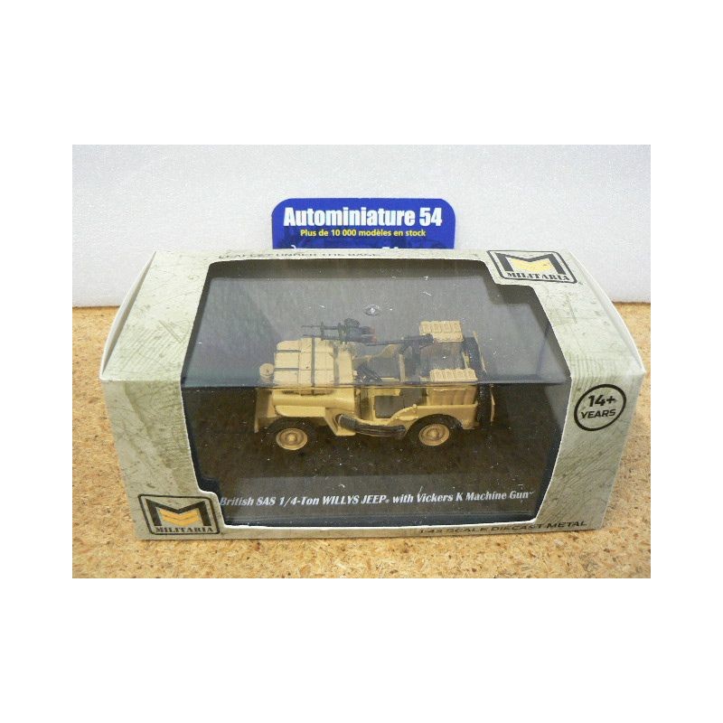 Miniature Jeep Willis British SAS Avec Mitrailleuse Vickers K