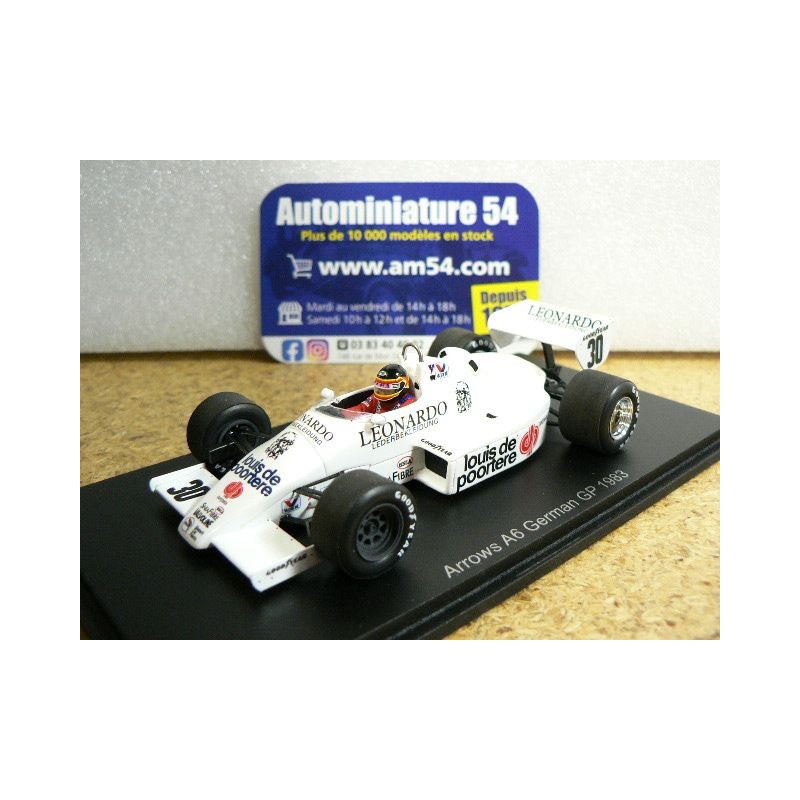 1983 Arrows A6 n°30 Thierry Boutsen German GP S5791 Spark Model