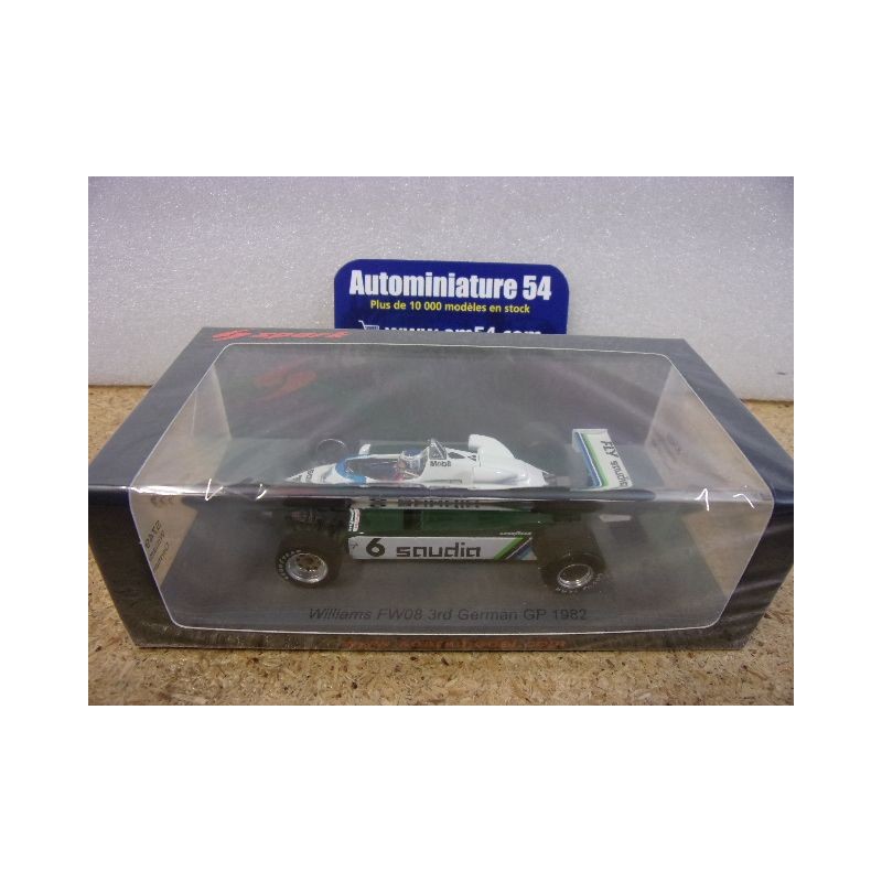 1982 Williams FW08 n°6 Keke Rosberg 3rd German GP S7499 Spark Model