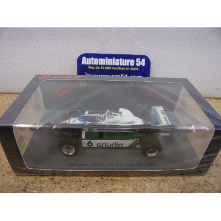 1982 Williams FW08 n°6 Keke Rosberg 3rd German GP S7499 Spark Model