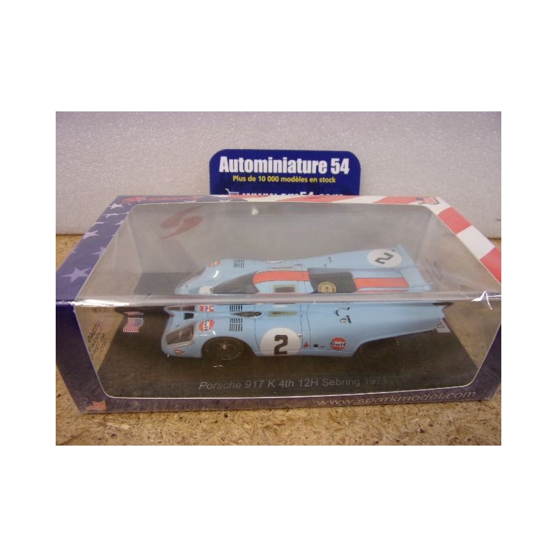 1971 Porsche 917K n°2 Rodriguez - Oliver 4th 12H Sebring US345 Spark Model