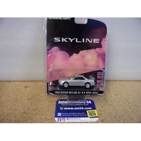 Nissan Skyline GT r V Spec R34 1999 Anniversary Collection serie 17 28160-E Greenlight 1.64ième