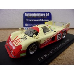 1985 Rondeau M382 n°39Sotty - Justice - Oudet Le Mans S8463 Spark Model