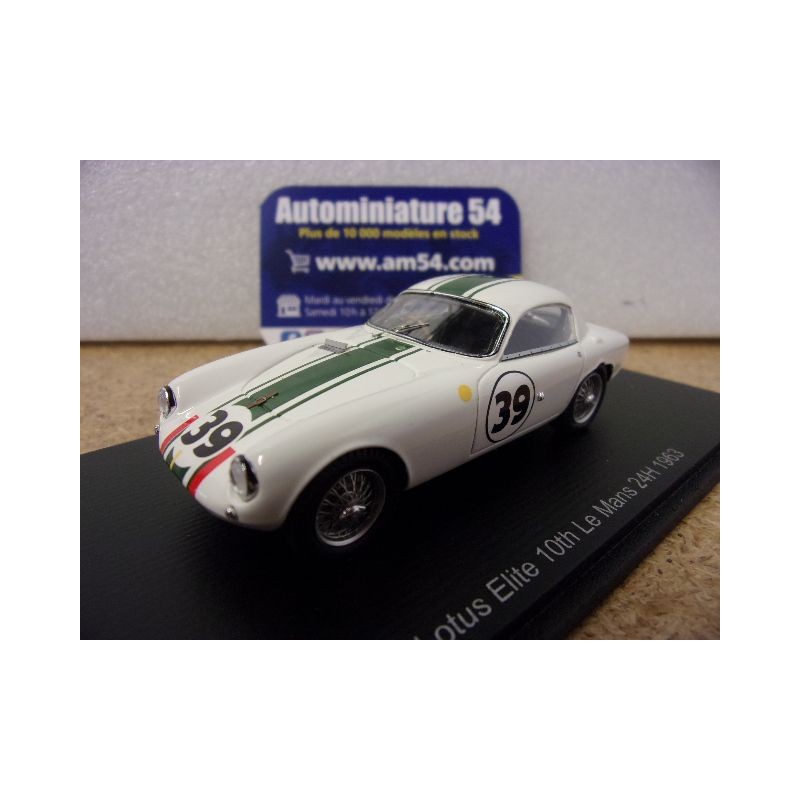 1963 Lotus Elite n°39 Wagstaff - Fergusson Le Mans S8213 Spark Model