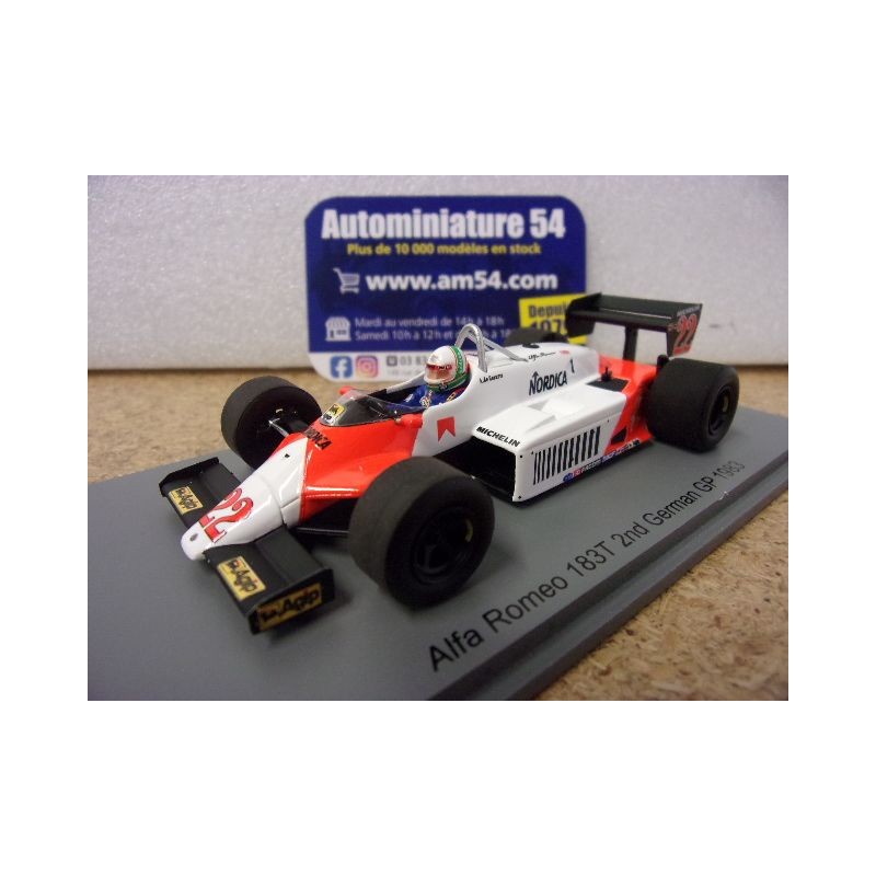 1983 Alfa Roméo 183T n°22 Andrea De Cesaris 2nd German GP S8804 Spark Model