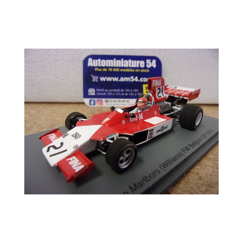 1974 Iso Marlboro Williams FW n°21 Gijs Van Lennep Belgium GP S4039 Spark Model