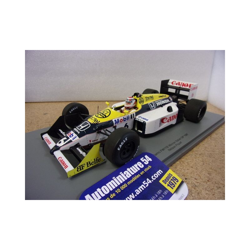 1987 Williams FW11B n°6 Nelson Piquet 1st Winner Italian GP World Champion 18S739 Spark Model