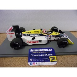 1987 Williams FW11B n°6 Nelson Piquet 1st Winner Italian GP World Champion 18S739 Spark Model