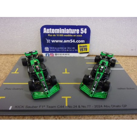 2024 Kick Sauber C44 n°24 & 77 Zhou & Bottas Abu Dhabi Y417 Spark Model Sparky 1.64
