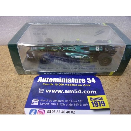 2024 Aston Martin AMR24 n°14 Fernando Alonso 6th Canadian GP S9542 Spark Model