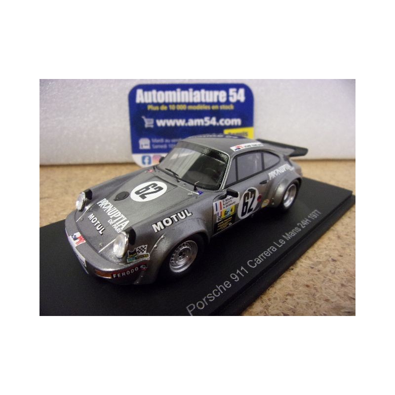1977 Porsche 911 Carrera n°62 Bourdillat - Sotty - Bernard Le Mans S9834 Spark Model