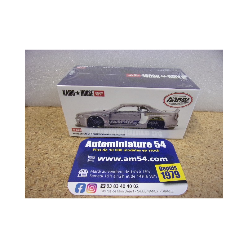 Nissan Skyline GTR R34 Kaido Works Shinjuku V1 KHMG143 True Scale Miniatures MinGT