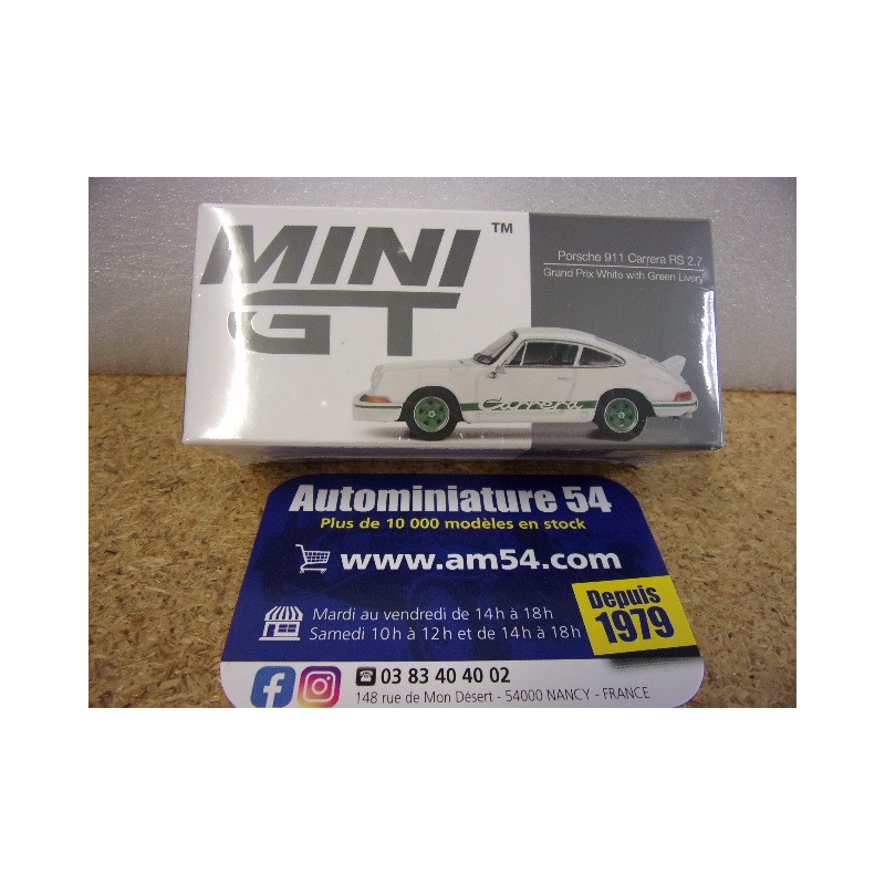 Porsche 911 Carrera 2.7 RS White - Green MGT00801 Mini GT