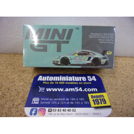 2023 Porsche 911 GT3R n°28 World Cup 70th Macau GP Hubauto Racing MGT00804 True Scale Models Mini GT