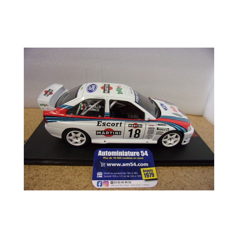 Modellauto Ford Escort WRC, Rallye Sanremo, 1998, #18 G.Cunico / L.Pirollo IXO 1:18 Metallmodell (Türen/Hauben nicht zu öffnen!) bei
