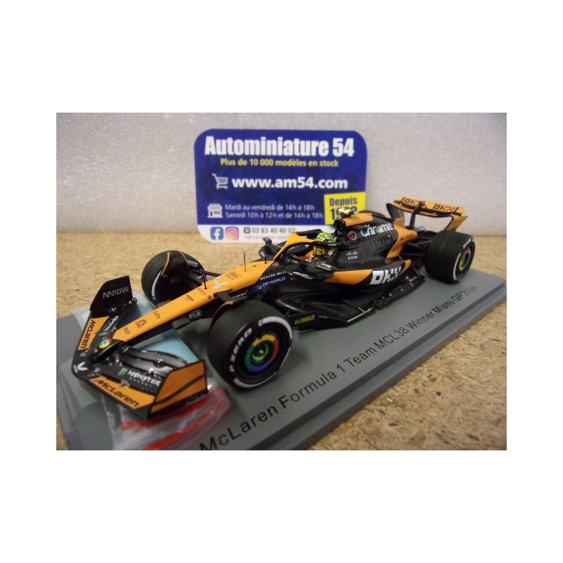 2024 McLaren MCL38 n°4 Lando Norris 1st Winner Miami GP S9523 Spark Model
