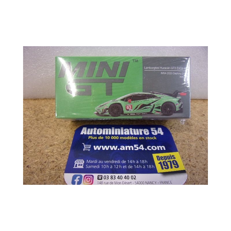 2023 Lamborghini Huracan GT3 Evo2 n°63 IMSA Daytona 24H MGT00813 Mini GT