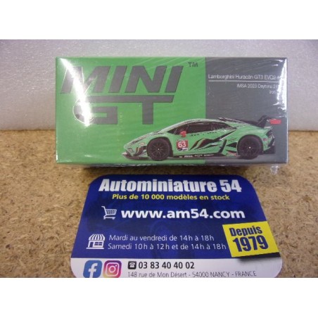 2023 Lamborghini Huracan GT3 Evo2 n°63 IMSA Daytona 24H MGT00813 Mini GT