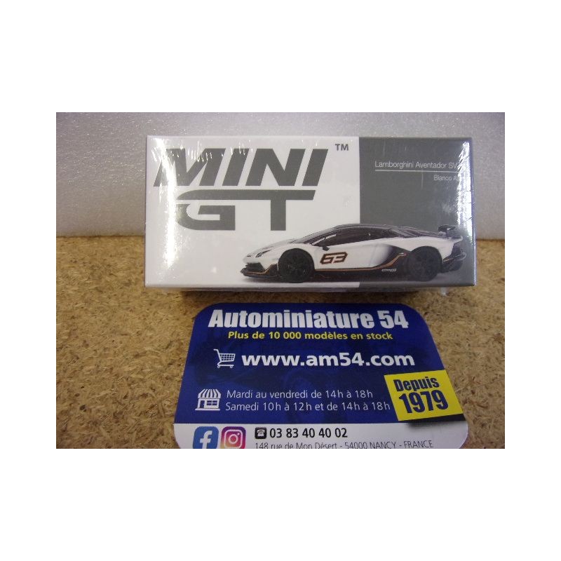 Lamborghini Aventador SVJ 63 Bianco Asopo MGT00842 True Scale Models Mini GT