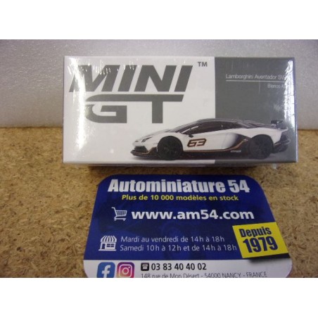 Lamborghini Aventador SVJ 63 Bianco Asopo MGT00842 True Scale Models Mini GT