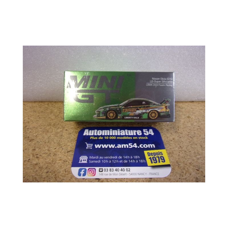 Nissan LB Super Silhouette S15 Silvia Formula LBWK Fausto Racing 2024 MGT00858 True Scale Models Mini GT