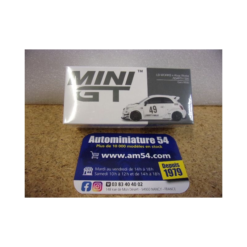 Fiat Abarth 595 x Abas Works LB Works White MGT0809 True Scale Models Mini GT