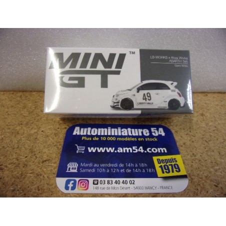 Fiat Abarth 595 x Abas Works LB Works White MGT0809 True Scale Models Mini GT