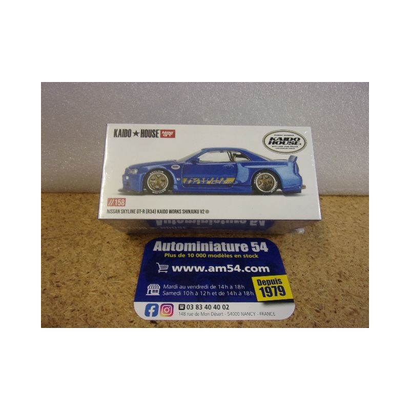Nissan Skyline GTR R34 Kaido Works Shinjuku V2 KHMG158 True Scale Miniatures MinGT