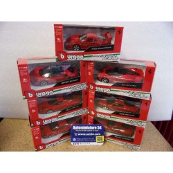 Set Ferrari SF90 - F40 - Enzo - F8 - 458 - Portofini - LaFerrari red Ferrariset-01 Bburago Race and Play