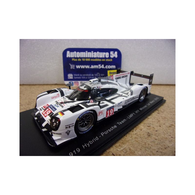 2015 Porsche 919 Hybrid LMP1 HY n°19 1st Winner Le Mans 43LM15 Spark Model