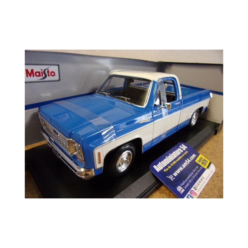 Chevrolet C10 Cheyenne Super White - Blue 31467Bl Maisto