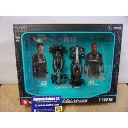 2024 Coffret Mercedes AMG W15 n°63 G Russell & n°44 L Hamilton 18-38115 Bburago Racing