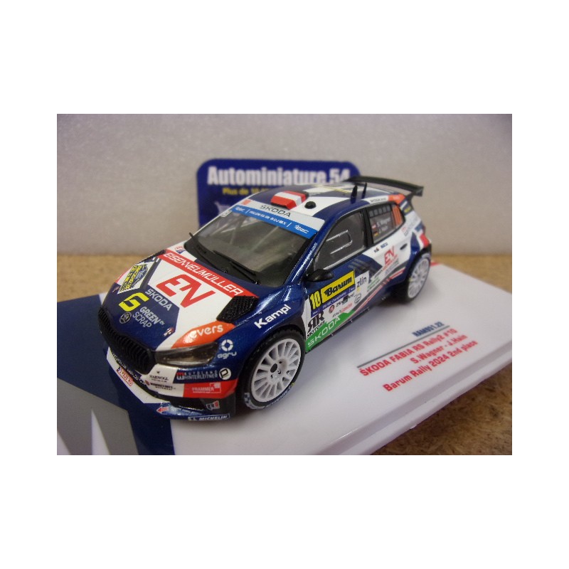 2024 Skoda Fabia Rally2 n°10 Wagner - Hain 2nd Barum Rally RAM951 Ixo Models