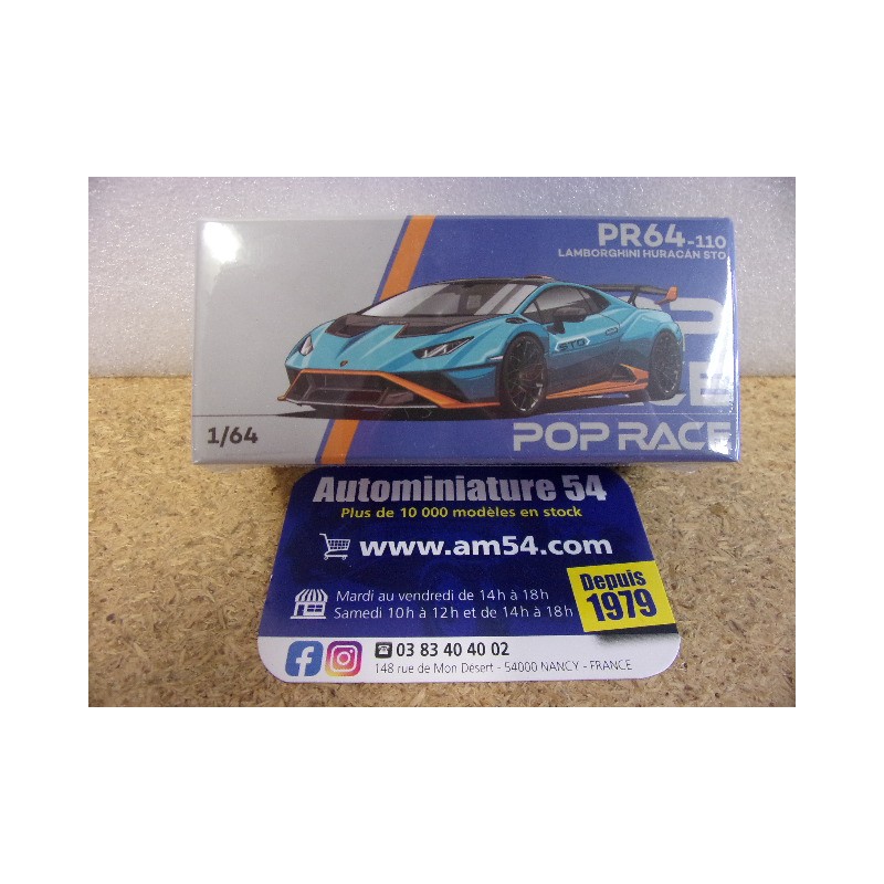 Lamborghini Huracan STO Blue PR64-110 PopRace 1/64