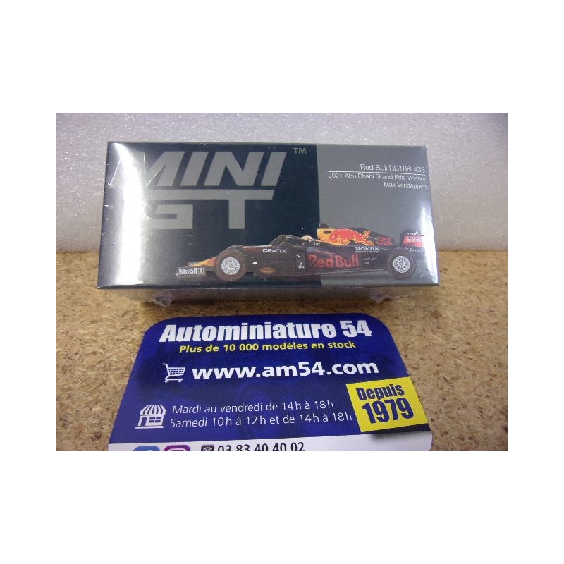 2021 Red Bull RB16B n°33 Max Verstappen 1st Abu Dhabi GP MGT00835 True Scale Models Mini GT