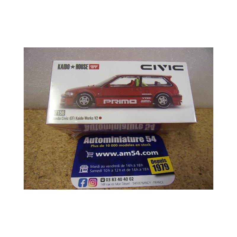 Honda Civic (EF) Kaido Works V1 red KHMG156 True Scale Miniatures MinGT