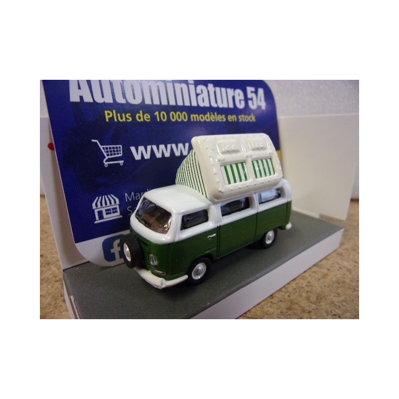 Volkswagen T2a Camping Bus Green - white 4526779 Schuco 1-64