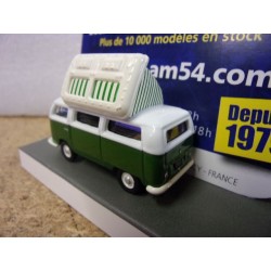 Volkswagen T2a Camping Bus Green - white 4526779 Schuco 1-64